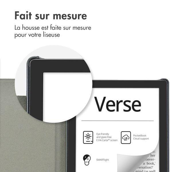 imoshion Étui de liseuse portefeuille Canvas Pocketbook Verse / Verse Pro / Verse Pro Color / Vivlio Light / Light HD - Glitter Noir