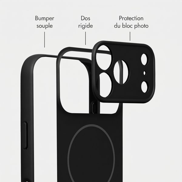 Accezz Coque Grip avec MagSafe Apple iPhone 18 Pro Max / 17 Pro Max - Noir