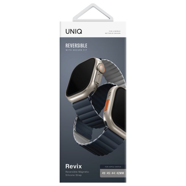 Uniq Bracelet Revix réversible Apple Watch | 44/45/46/49 mm - Ash Grey / Dove White