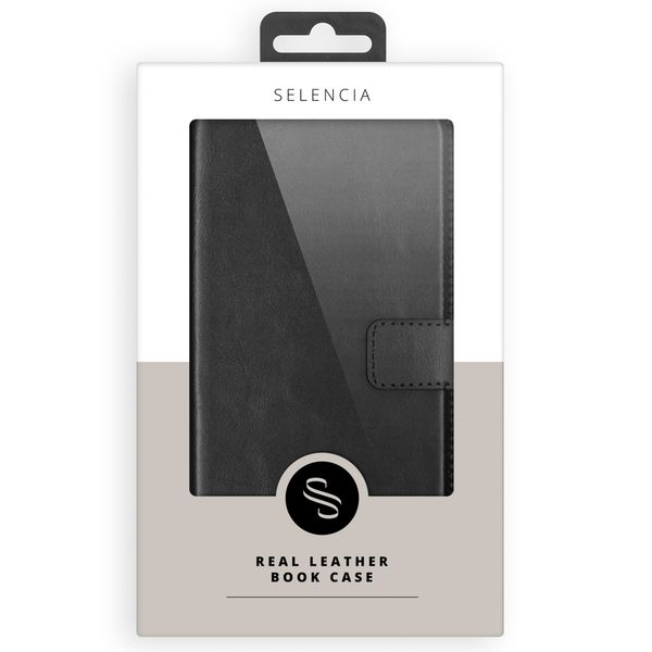 Selencia Étui portefeuille en cuir véritable Apple iPhone 11 - Noir