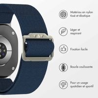 imoshion Bracelet en nylon élastique Samsung Galaxy Watch 8 (40/44mm) / Classic (46mm) - Bleu foncé