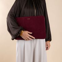 Selencia Pochette ordinateur Corduroy 13-14 pouces - Deep Burgundy