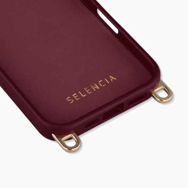 Selencia Coque arrière Rivièra avec MagSafe avec crochets amovibles Apple iPhone 16 - Bold Burgundy