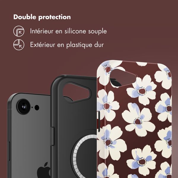 Selencia Coque arrière Vivid avec MagSafe Apple iPhone 17e / 16e - Choco Flower Pop