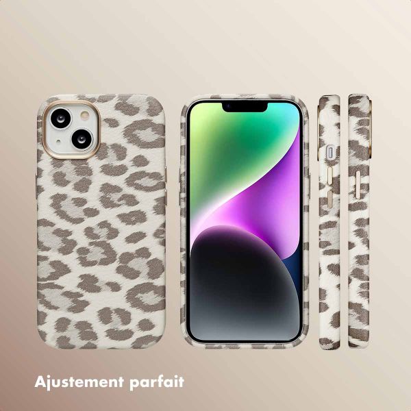 Selencia Coque Sabi imprimé panthère avec MagSafe Apple iPhone 14 - Soft Ivory