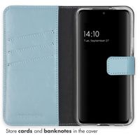 Selencia Étui portefeuille en cuir véritable Samsung Galaxy S22 - Air Blue