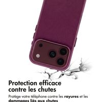 Accezz Coque arrière en cuir avec MagSafe Apple iPhone 18 Pro Max / 17 Pro Max - Heath Purple