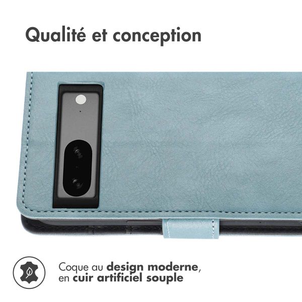 imoshion Étui de télephone portefeuille de luxe Google Pixel 7a - Bleu clair
