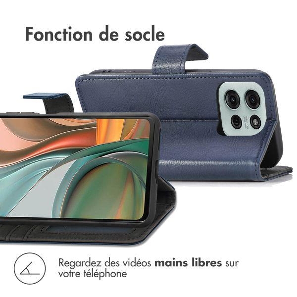 imoshion Étui de télephone portefeuille de luxe Motorola Moto G75 5G - Bleu foncé