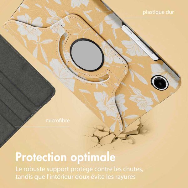 imoshion Coque tablette Design rotatif à 360° Samsung Galaxy Tab A9 Plus - Yellow Flowers