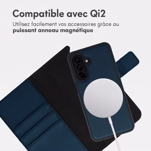 imoshion Étui portefeuille luxe 2-en-1 amovible Samsung Galaxy A55 - Bleu