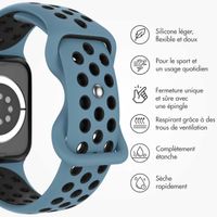 imoshion Bracelet Sport⁺ en silicone Apple Watch | 38/40/41/42 mm - Taille S/M - Blue & Black