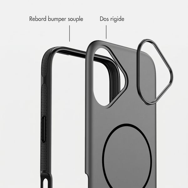 imoshion Coque arrière Color avec Thin MagSafe Ring Apple iPhone 17 - Noir