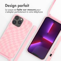 imoshion Coque design en silicone avec cordon Apple iPhone 13 Pro Max - Retro Pink