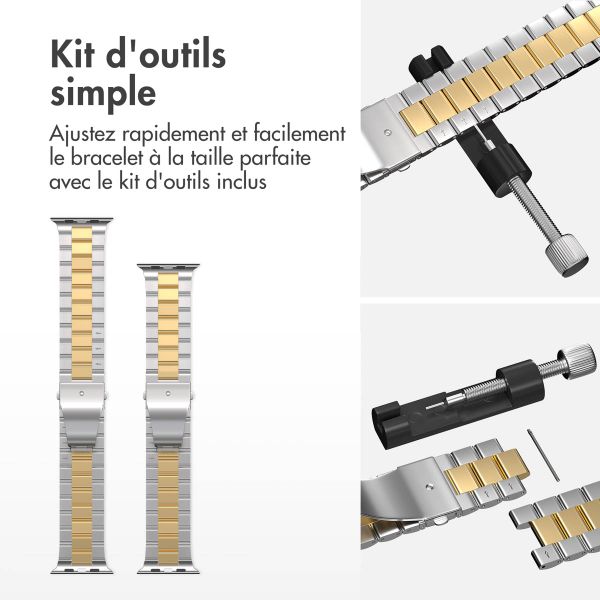 imoshion Bracelet acier Apple Watch | 44/45/46/49 mm - Argent & Or