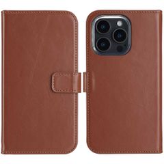 Selencia Étui portefeuille en cuir véritable Apple iPhone 16 Pro - Marron clair
