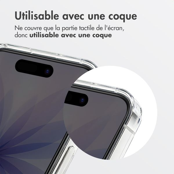 Accezz Protection d'écran en verre trempé avec filtre de confidentialité + Applicateur Apple iPhone 17