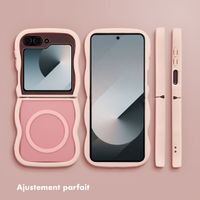Selencia Coque arrière Wavy avec MagSafe Samsung Galaxy Z Flip 6 / Flip 7 FE - Soft Pink