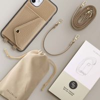 Selencia Coque de télephone Sera avec cordon et porte-cartes enveloppe Apple iPhone 11 - Taupe