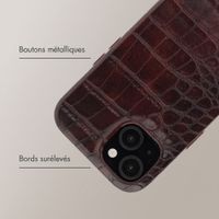 Selencia Coque arrière Croco avec MagSafe Apple iPhone 14 / 13 - Choco Brown