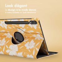imoshion Coque tablette Design rotatif à 360° Samsung Galaxy Tab S10 Plus / Tab S9 FE Plus / Tab S9 Plus - Yellow Flowers