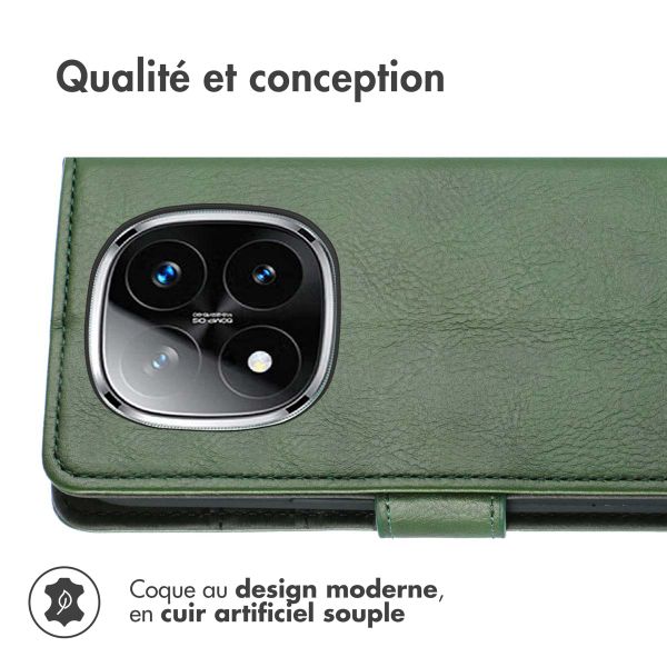 imoshion Étui de télephone portefeuille de luxe Xiaomi Redmi Note 14 Pro (4G) - Vert