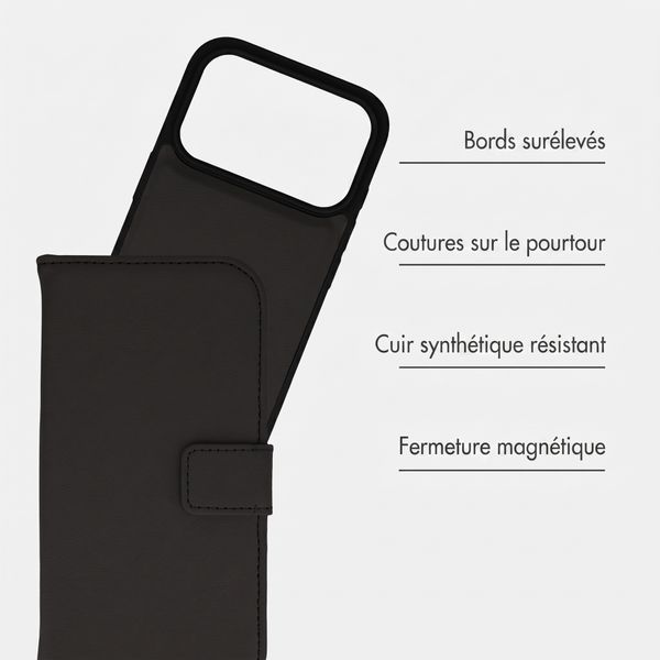 imoshion Étui portefeuille luxe 2-en-1 amovible Apple iPhone 18 Pro / 17 Pro - Noir