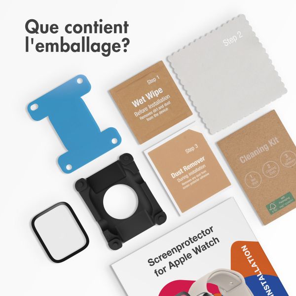 Accezz Protecteur d'écran avec applicateur pour Apple Watch Series 1-3 - 42 mm