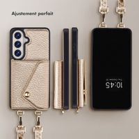 Selencia Coque de télephone Sera avec cordon et porte-cartes enveloppe Samsung Galaxy S26 FE - Champagne