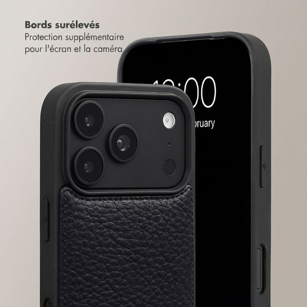 Selencia Coque de télephone Nova avec cordon et porte-cartes Apple iPhone 18 Pro / 17 Pro - Noir