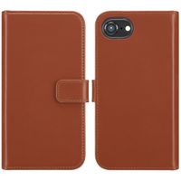 Selencia Étui portefeuille en cuir véritable Apple iPhone 17e / 16e - Marron clair