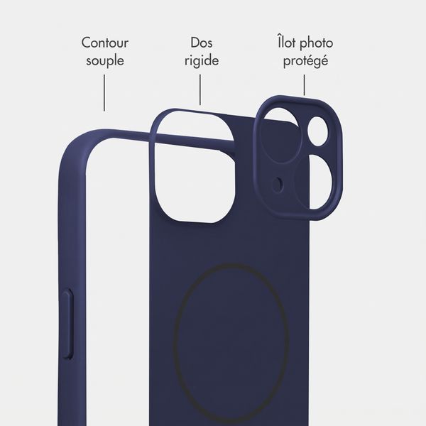 Accezz Coque Grip avec MagSafe Apple iPhone 13 - Bleu foncé