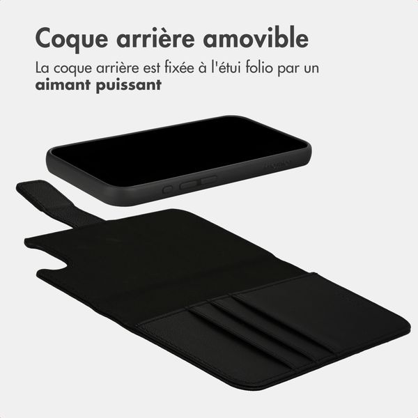 imoshion Étui portefeuille luxe 2-en-1 amovible Apple iPhone 17e / 16e - Noir
