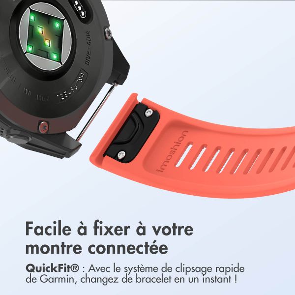 imoshion Bracelet QuickFit® Stripe en silicone  - Connexion Garmin 22 mm - Orange