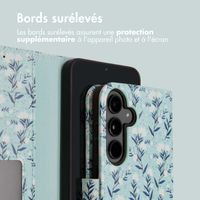 imoshion Étui de télephone portefeuille Design Samsung Galaxy S24 Plus - Blue Flowers