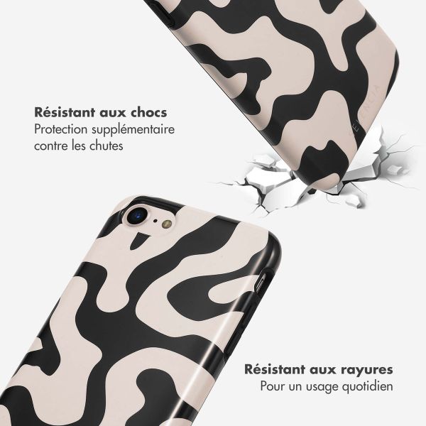 Selencia Coque arrière Vivid Apple iPhone SE (2022 / 2020) / 8 / 7 / 6(s) - Art Wave Black