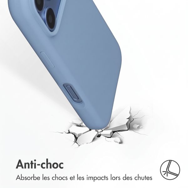 Accezz Coque Liquid Silicone avec MagSafe Apple iPhone 18 Pro / 17 Pro - Bleu clair