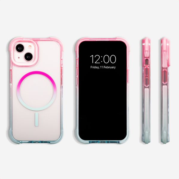 Selencia Coque arrière MagSafe Gradient Apple iPhone 13 - Rose / Bleu