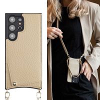 Selencia Coque de télephone Nova avec cordon et porte-cartes Samsung Galaxy S24 Ultra - Beige