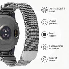 imoshion Bracelet QuickFit® Milanais  - Connexion Garmin 20 mm - Taille L/XL - Argent
