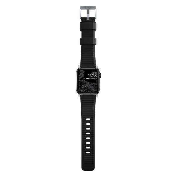 Nomad Bracelet robuste FKM Apple Watch | 44/45/46/49 mm - Argent / Noir