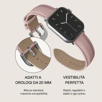 Burga Bracelet en cuir véritable  - Apple Watch | 44/45/46/49 mm / Connexion universelle 20 mm - Pillow Talk / Silver