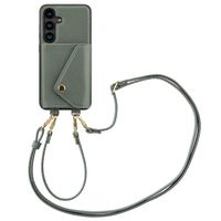 Selencia Coque de télephone Sera avec cordon et porte-cartes enveloppe Samsung Galaxy S24 - Sage Green