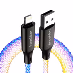 imoshion Câble de charge rapide lumineux RGB - USB-A vers Lightning - 1 mètre