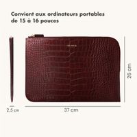 Selencia Pochette ordinateur Croco 15-16 pouces - Burgundy