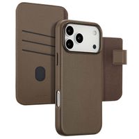 Accezz Étui de télephone portefeuille en cuir 2-en-1 avec MagSafe Apple iPhone 17 Pro Max - Marron café