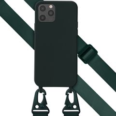 Selencia Coque silicone avec cordon amovible Apple iPhone 12 (Pro) - Vert foncé