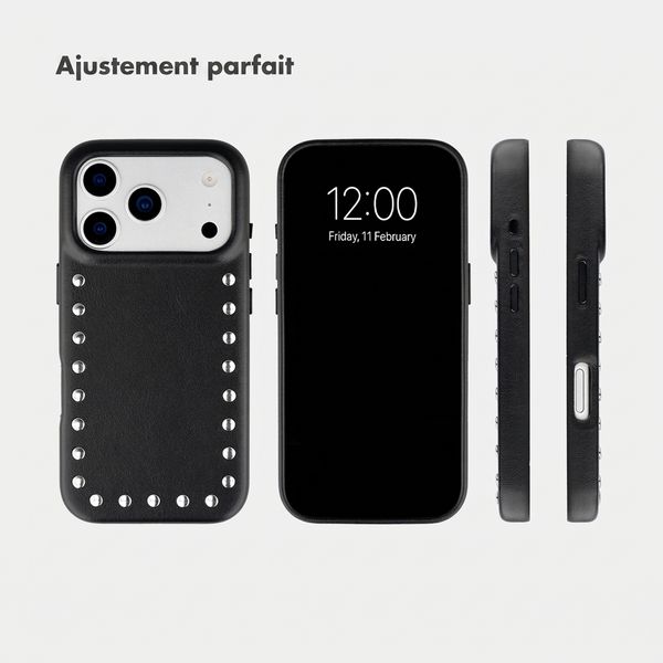 Selencia Coque arrière Studs avec MagSafe Apple iPhone 17 Pro - Velvet Black
