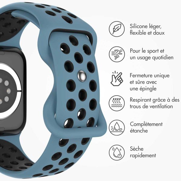 imoshion Bracelet Sport⁺ en silicone Apple Watch | 38/40/41/42 mm - Taille M/L - Blue & Black