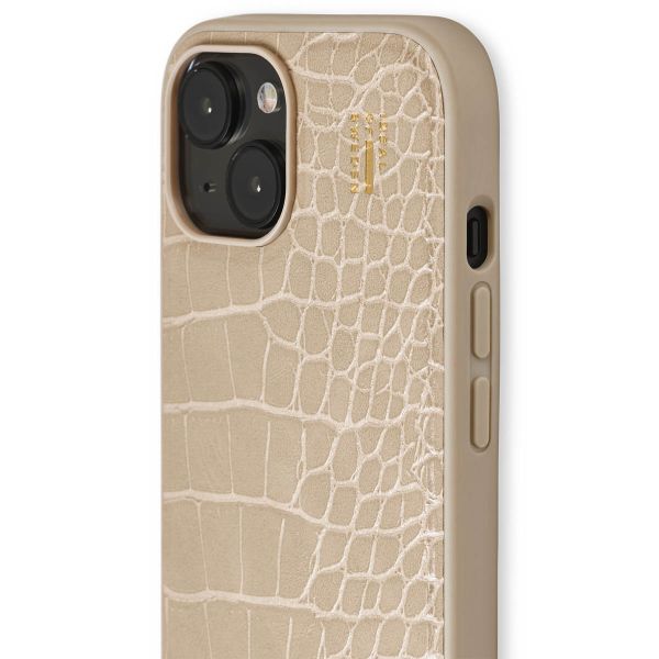 iDeal of Sweden Coque Vegan Leather Apple iPhone 17e / 16e / 15 / 14 / 13 - Warm Beige Croco